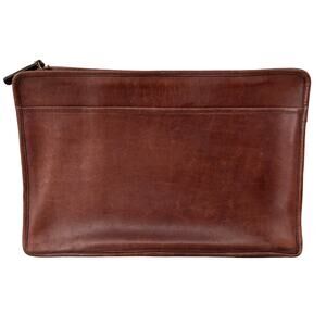 Coach Laptop Sleeve Portfolio Bag Brown Leather Top Zip 0286-944 USA Vintage